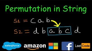 Permutation in String | Leetcode #567 | Anagram  of string s1 in string s2